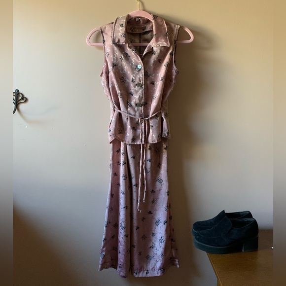 Vintage Kanji print two piece set - Picture 2 of 6